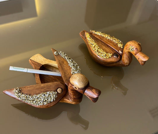 Tree Log Duck Jewelry Box /Ashtray