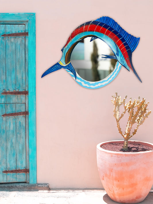 Mirror with a splash