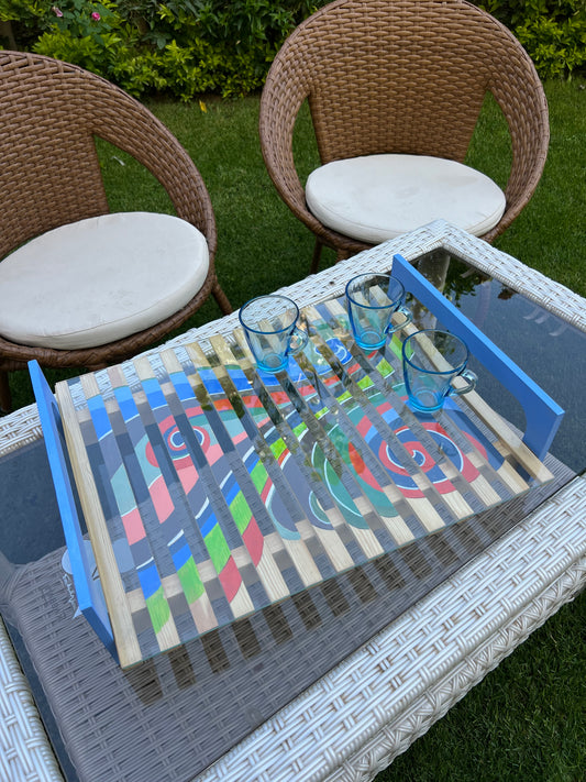 Dance across the wooden tray