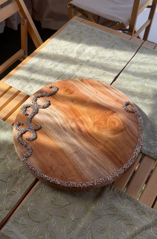 Rotating Wooden Vine Platter