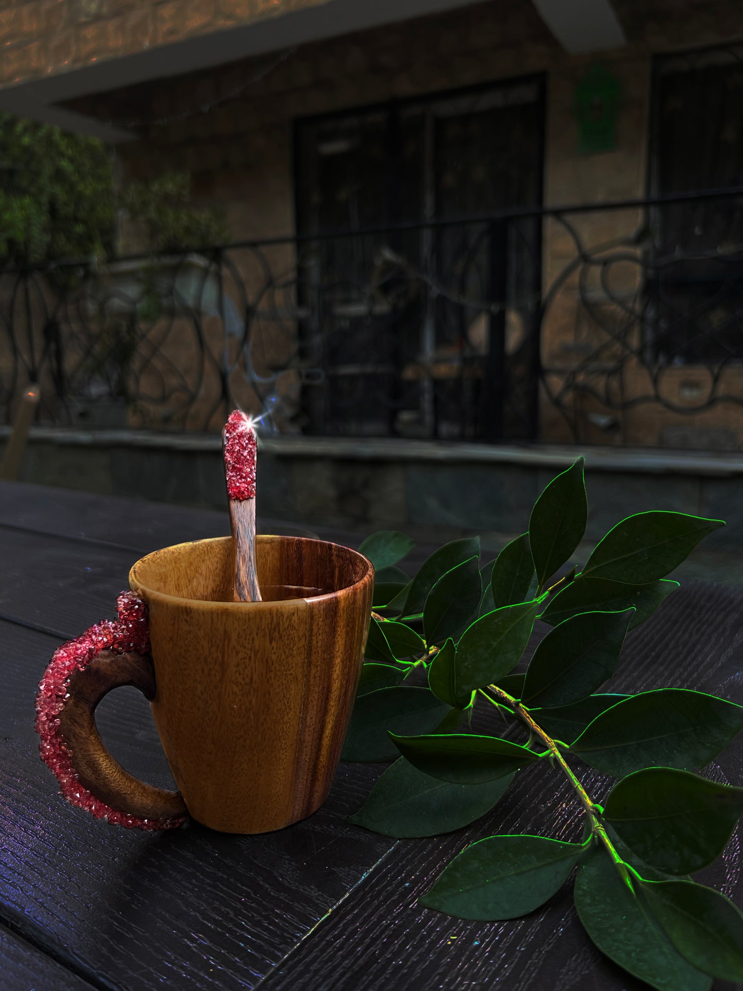 Crystal Tree Log Cup + Spoon