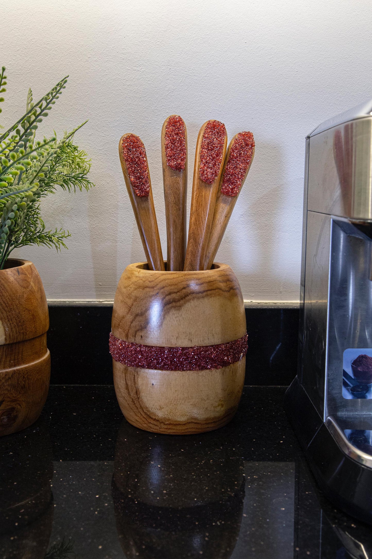 Crystal Serving Cutlery and Stand Set