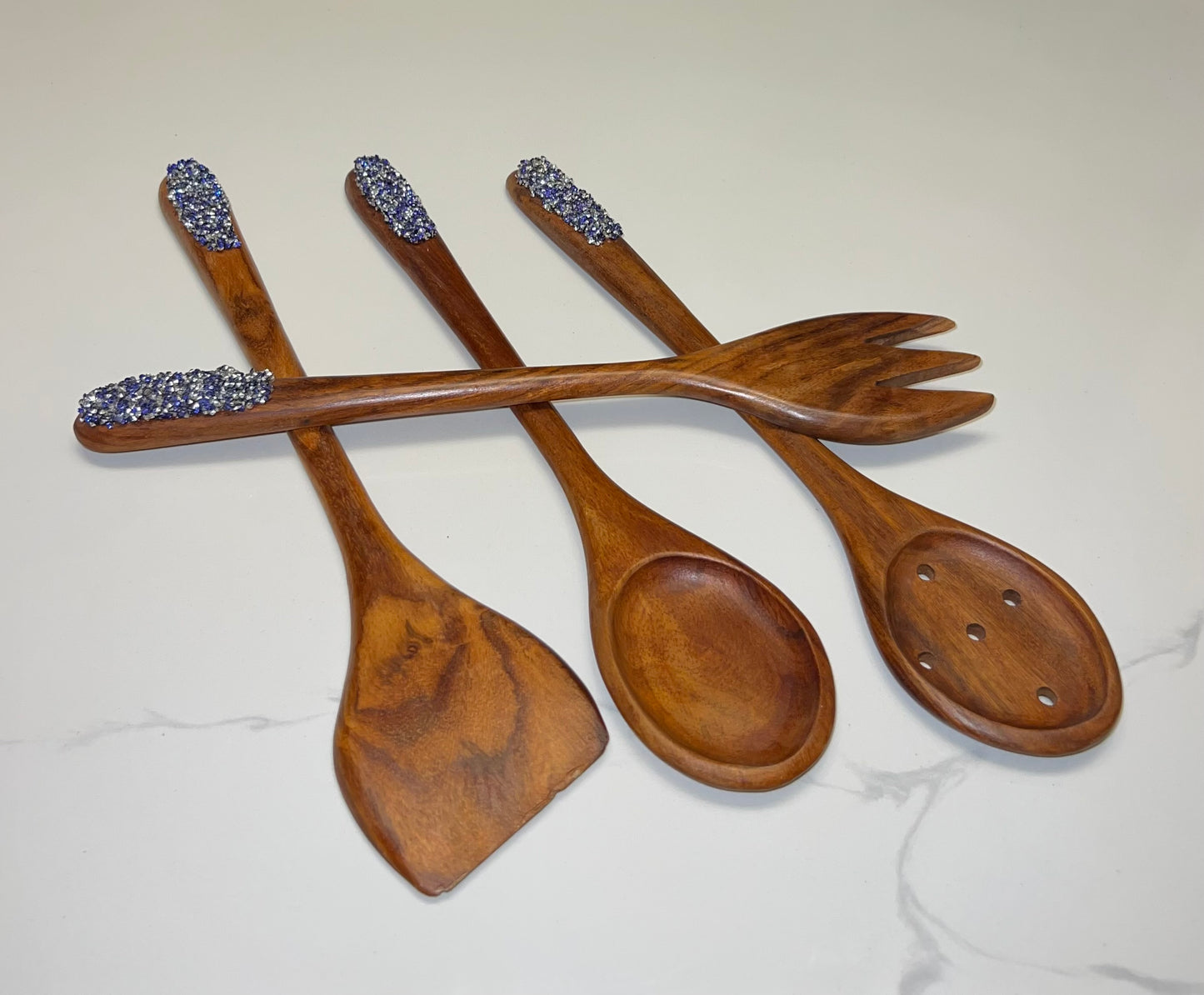 Crystals Wooden Cutlery Set