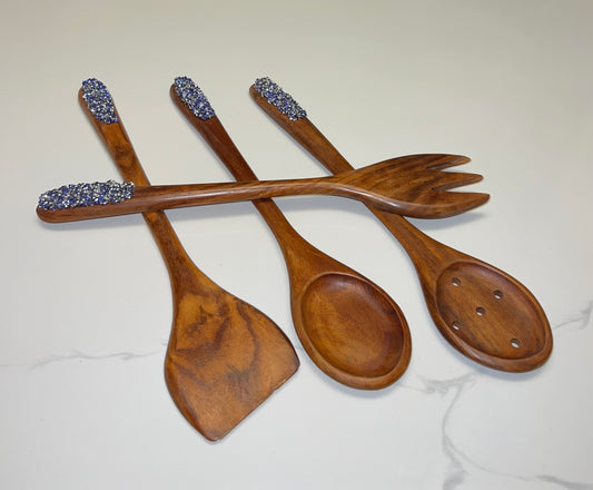 Crystals Wooden Cutlery Set