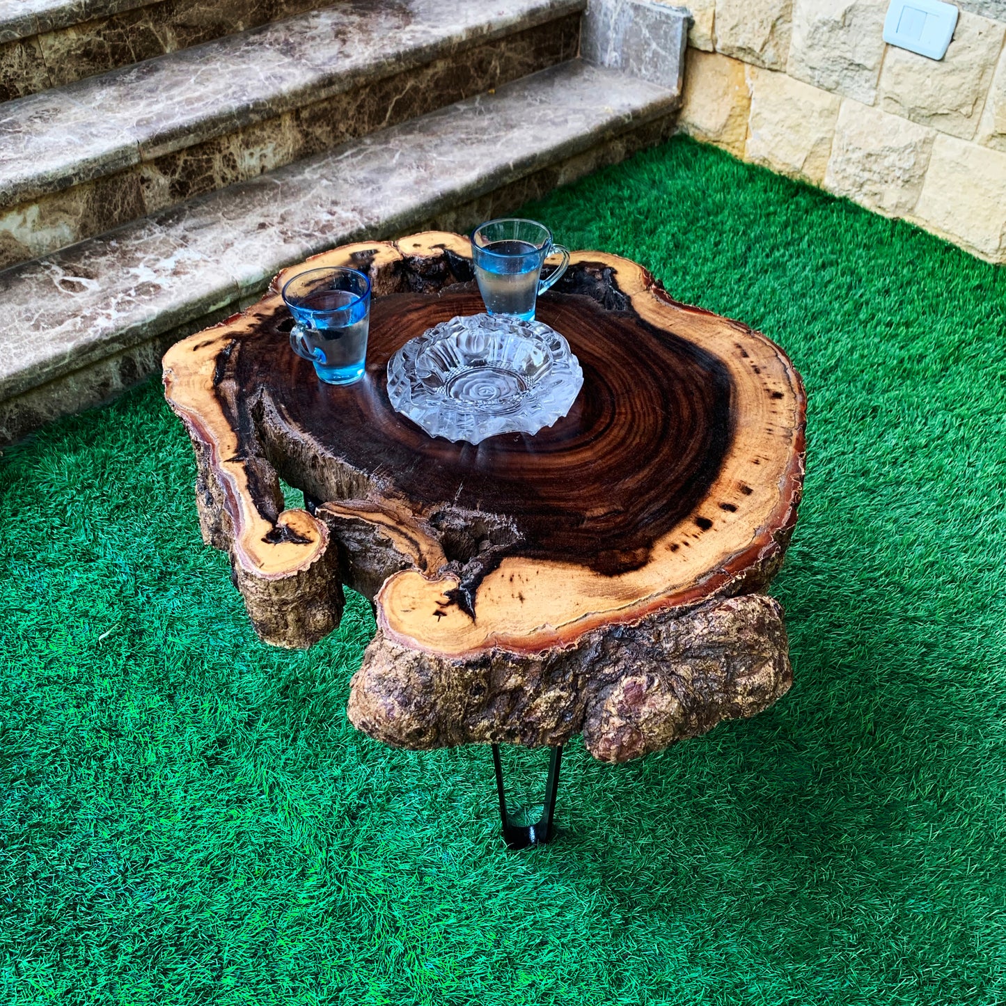 Circular Tree Bark Table